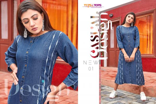 Tips & Tops Denimos 3 Designer Western Wear Denim Kurti 